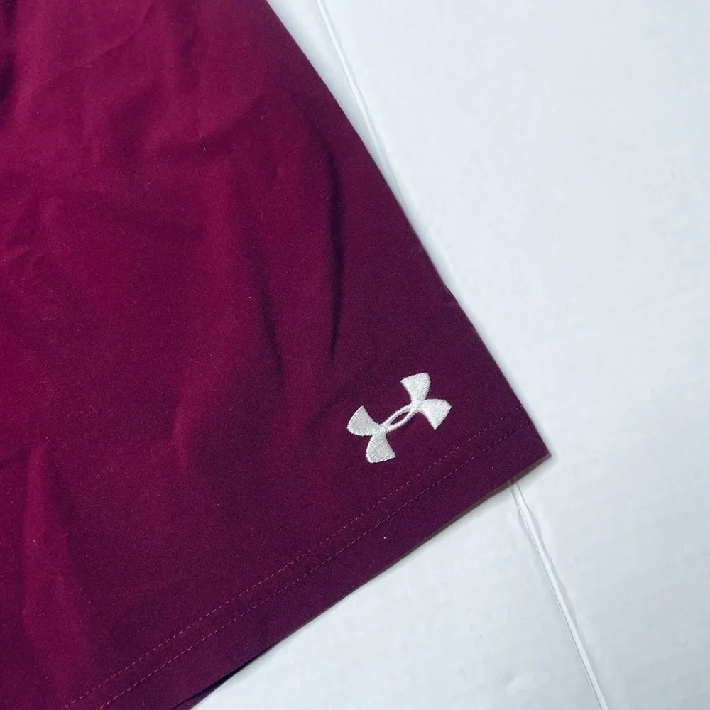 Under Armour Kid’s Burgundy Red Loose Fit Elastic Waist Athletic Shorts Size YMD